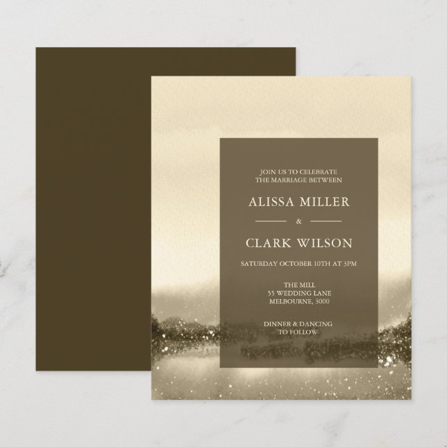 Lámina Invitación de casamiento de acuarela de BUDGET (Anverso / Reverso)