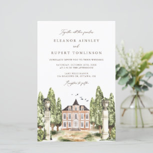 Lámina Invitación de casamiento de casa de trabajo de col