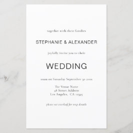 Lámina Invitación de casamiento de código QR blanco simpl