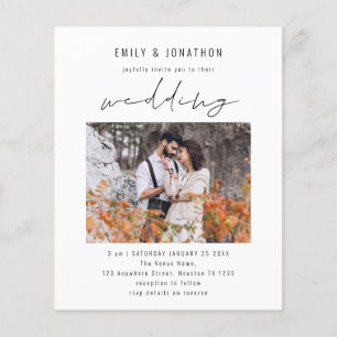 Lámina Invitación de casamiento de código QR con escritur