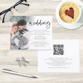 Lámina Invitación de casamiento de código QR con escritur