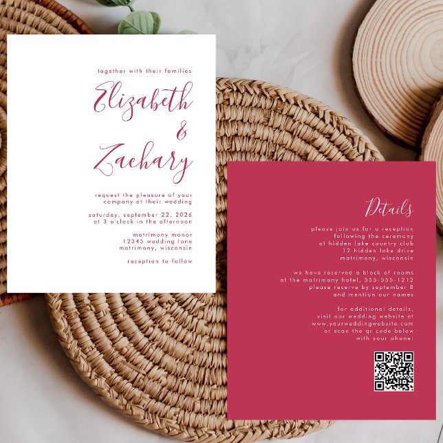 Lámina Invitación de casamiento de código QR con guión ma (Subido por el creador)