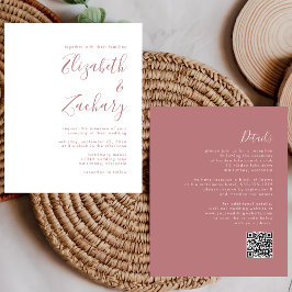 Lámina Invitación de casamiento de código QR con guión Ro