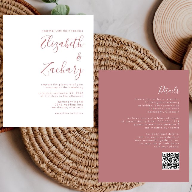 Lámina Invitación de casamiento de código QR con guión Ro (Subido por el creador)