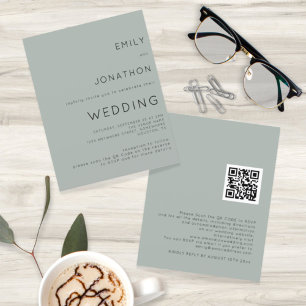 Lámina Invitación de casamiento de código QR con sabio li