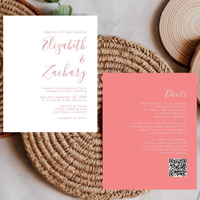 Lámina Invitación de casamiento de código QR de código QR (Subido por el creador)