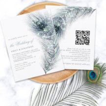 Invitación de casamiento de código QR de la pluma 