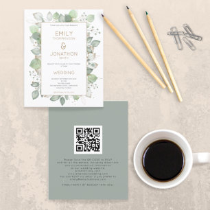 Lámina Invitación de casamiento de código QR del sabio de