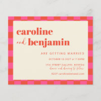 Invitación de casamiento de tablero de ajedrez Nar