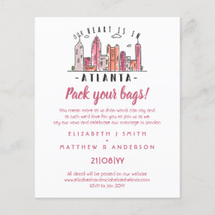 Lámina Invitación de casamiento en línea aérea ATLANTA