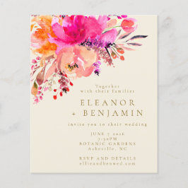 Lámina Invitación de casamiento floral de color de agua r