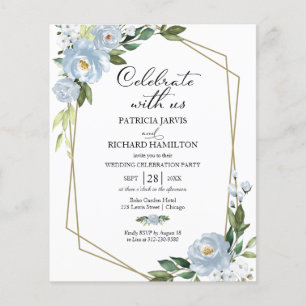 Lámina Invitación de Celebración de Boda Económica con Fl