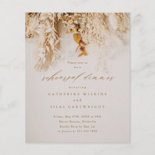 Lámina Invitación de cena de ensayo con flores Boho econó