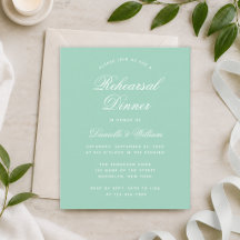Invitación de cena de ensayo de presupuesto menta 