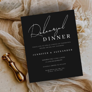 Lámina Invitación de cena de ensayo minimalista para pres