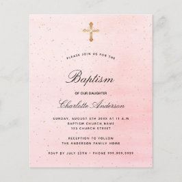 Lámina Invitación de chica de oro rosa rosado para el bau