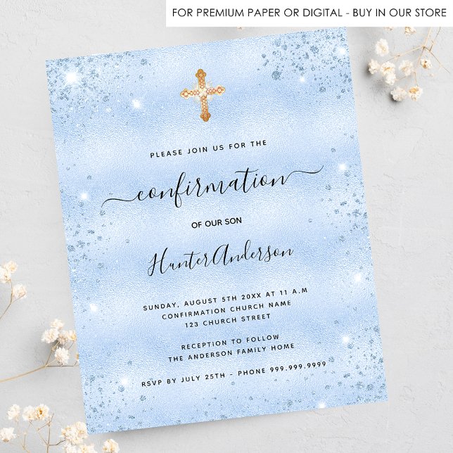 Lámina Invitación de chico azul claro de confirmación de  (Subido por el creador)