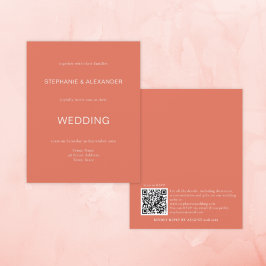 Lámina Invitación de código QR Boda de Terracota simple p
