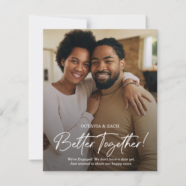 Lámina Invitación de compromiso de Boda fotográfico de pr (Anverso)