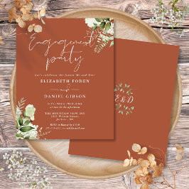Lámina Invitación de compromiso de fiesta floral de terra