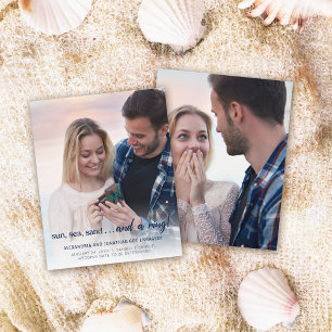 Lámina Invitación de Compromiso de Foto de Budget Beach