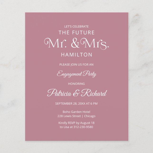 Lámina Invitación de compromiso de futuro Sr. y Sra. (Anverso)