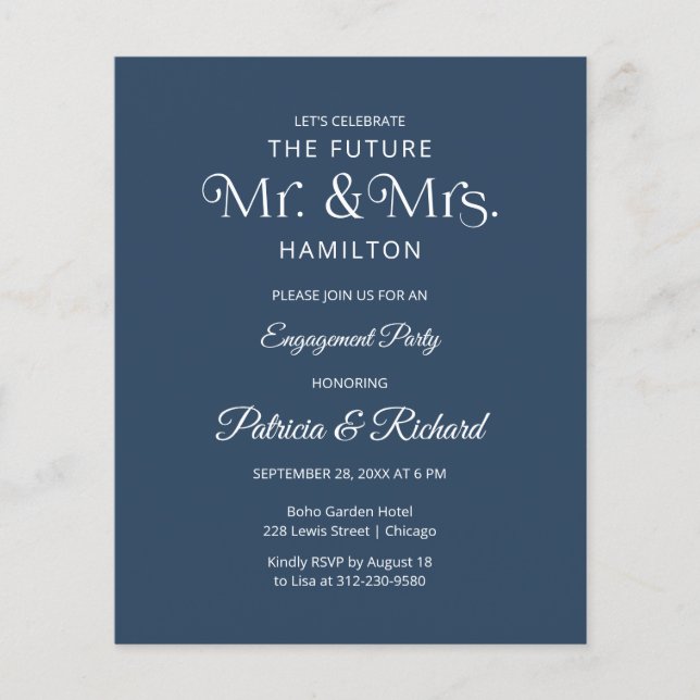 Lámina Invitación de compromiso de futuro Sr. y Sra. Pres (Anverso)