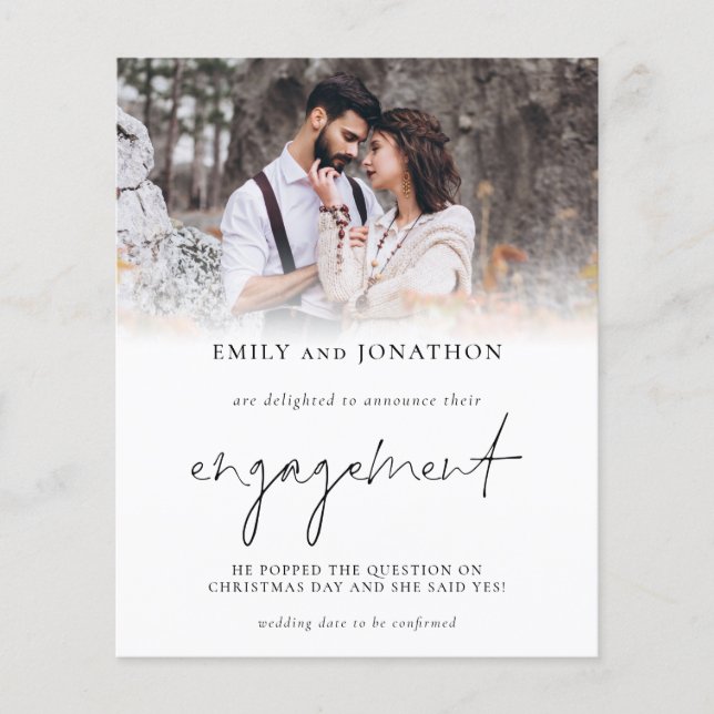 Lámina Invitación de compromiso de superposición de fotog (Anverso)