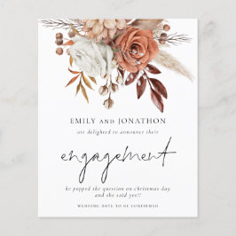 Lámina Invitación de compromiso de Terracota Florals Pres