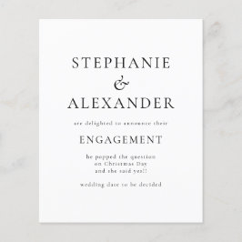 Lámina Invitación de compromiso de texto simple de presup