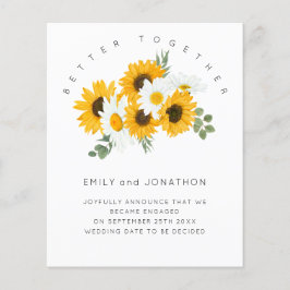 Lámina Invitación de compromiso floral con girasoles de p