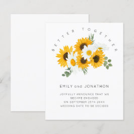 Lámina Invitación de compromiso floral con girasoles de p