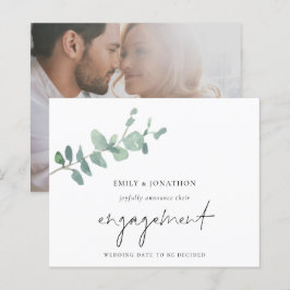 Lámina Invitación de compromiso fotográfico de eucalipto 