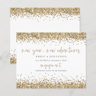 Lámina Invitación de compromiso fronterizo Purpurina de o