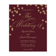 Invitación de Confetti Purpurina de Borgoña Presup