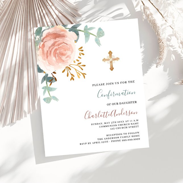 Lámina invitación de confirmación de presupuesto rosa dor (Subido por el creador)