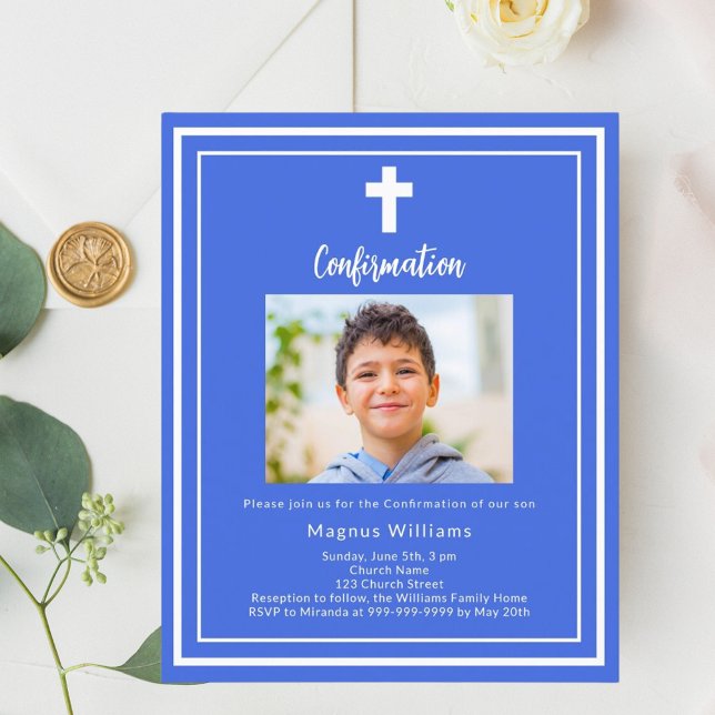 Lámina Invitación de confirmación del niño de la foto azu (Subido por el creador)