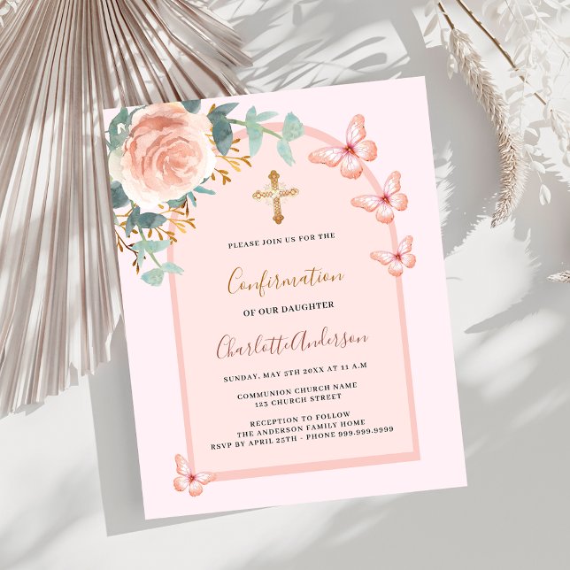 Lámina invitación de confirmación floral de mariposas Ros (Subido por el creador)