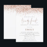 Lámina Invitación de cumpleaños 21 con purpurina de rosa<br><div class="desc">NOTA IMPORTANTE Hay dos opciones de papel para elegir para este tamaño (4, 5 x 5, 6”) en la gama Budget. Para este producto, recomiendo encarecidamente el semi-brillante que es un cartón de 110 gsm, similar en grosor a una postal. La opción Satin es un papel mucho más delgado de...</div>