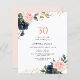 Lámina Invitación de cumpleaños 30 a presupuesto naval y 