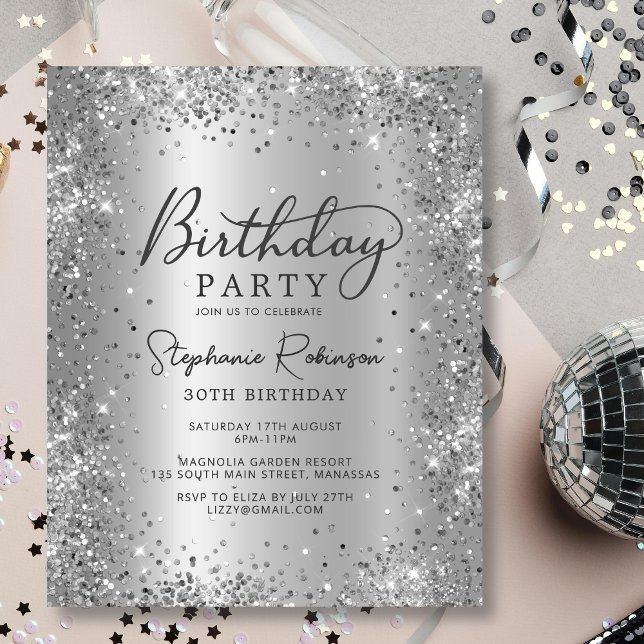 Lámina Invitación de cumpleaños 30 al Relieve metalizado  (Subido por el creador)