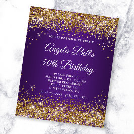 Lámina Invitación de cumpleaños 50 de Royal Purple, Purpu