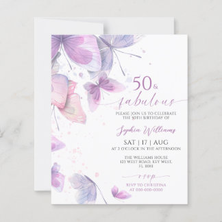Lámina Invitación de cumpleaños 50 & Fabuloso Budget Butt
