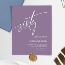 Lámina Invitación de cumpleaños 60 a Budget Dusty Purple