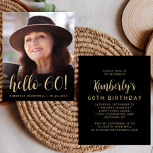 Invitación de Cumpleaños 60 Fiesta Presupuesto Fot