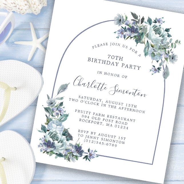 Lámina Invitación de cumpleaños 70 de Budget Dusty Blue F (Subido por el creador)