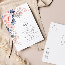 Lámina Invitación de cumpleaños 75 a Budget Pink Floral