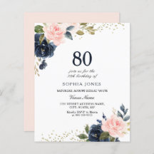 Invitación de cumpleaños 80 a presupuesto de marin