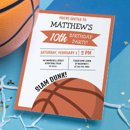 Lámina Invitación de cumpleaños a la cinta de básquetbol 