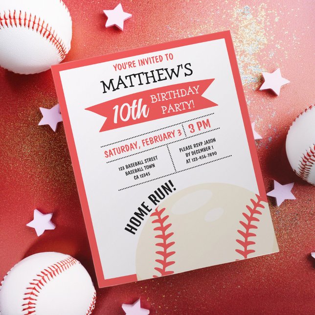 Lámina Invitación de cumpleaños a la cinta de béisbol par (Subido por el creador)